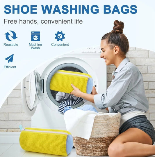Shoe Washing Machine Bag, Show Cleaning Bag With Zipper Hook