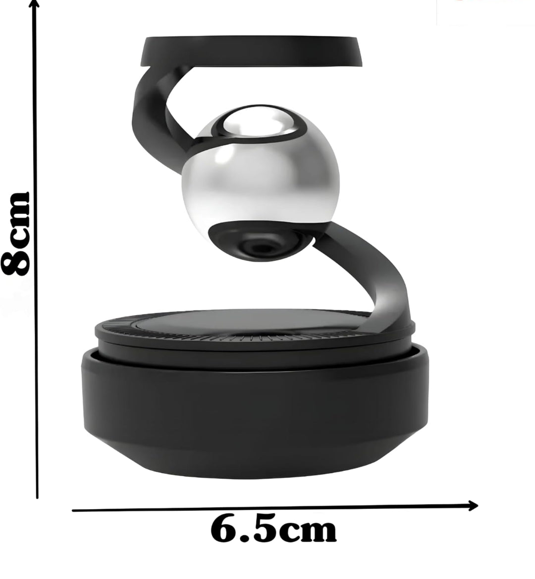 Solar Powered Car Air Diffuser–Refillable Rotating Dashboard Air Perfume Purifier for Cars, Aromatherapy Decor, Autorotation Accessories for Car Interior, Levitating Fragrance Diffuser-Black