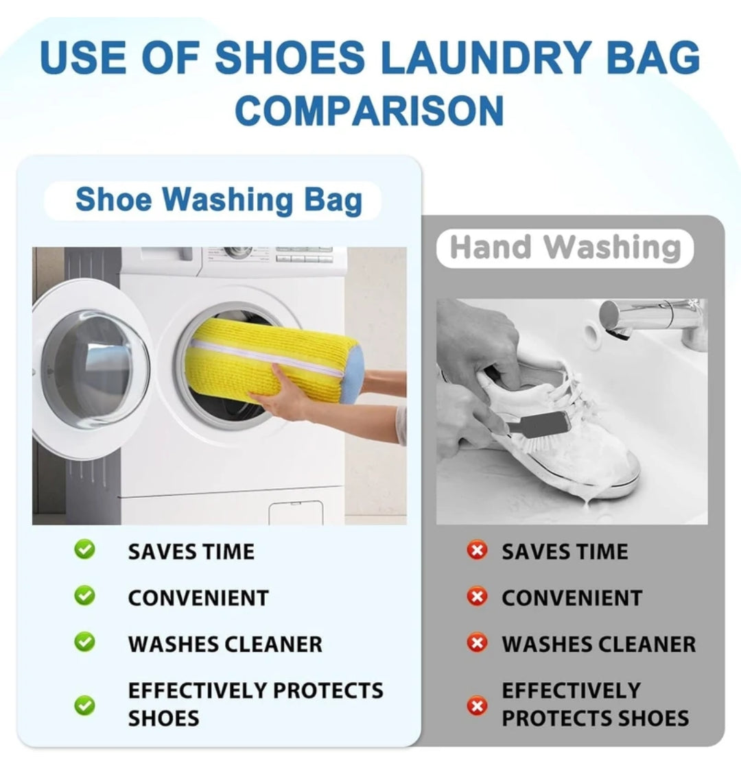 Shoe Washing Machine Bag, Show Cleaning Bag With Zipper Hook