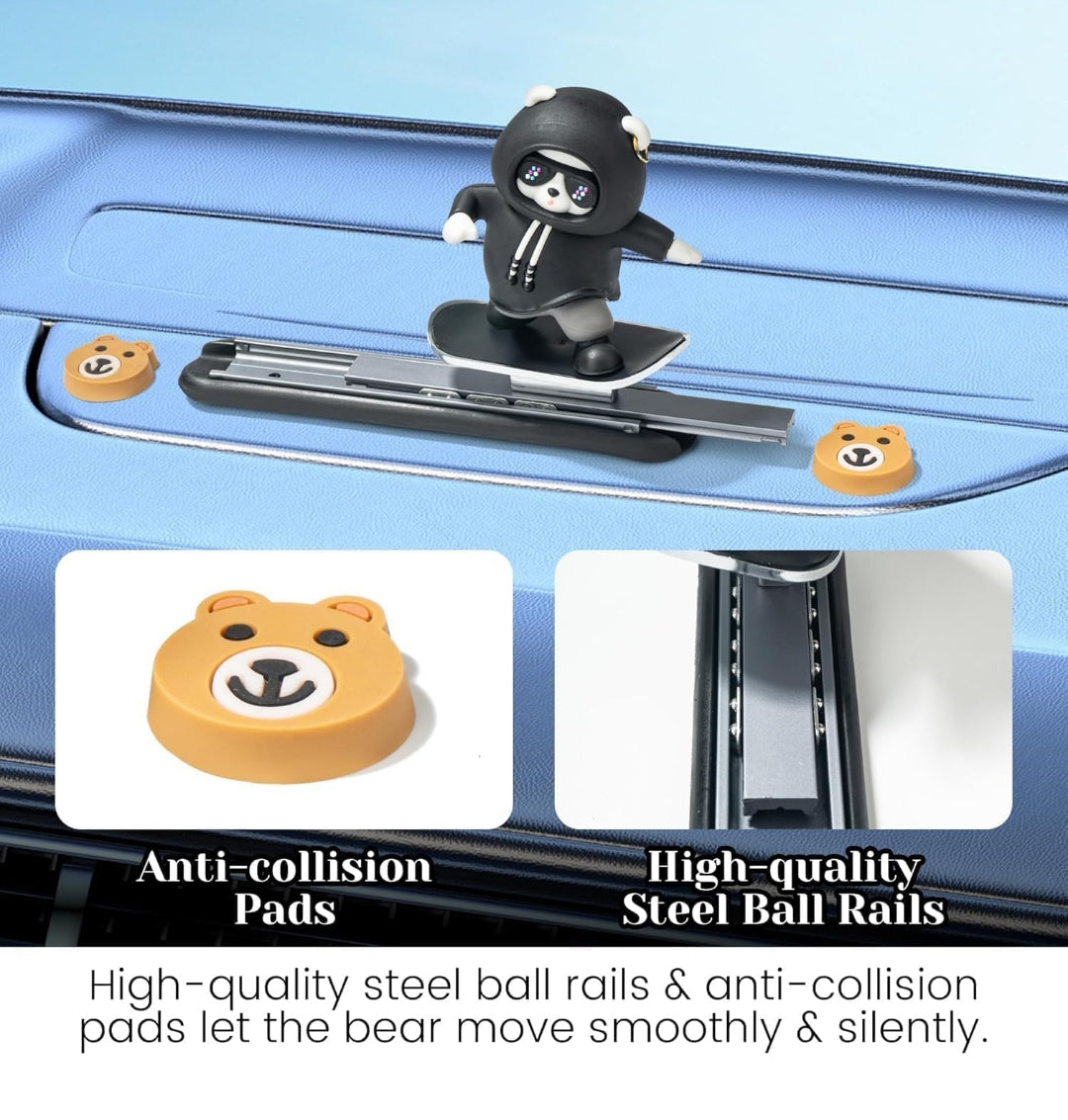 Car Interior Accessories Dashboard Decorations, Cute Sliding Skateboard Panda Decorative Showpiece