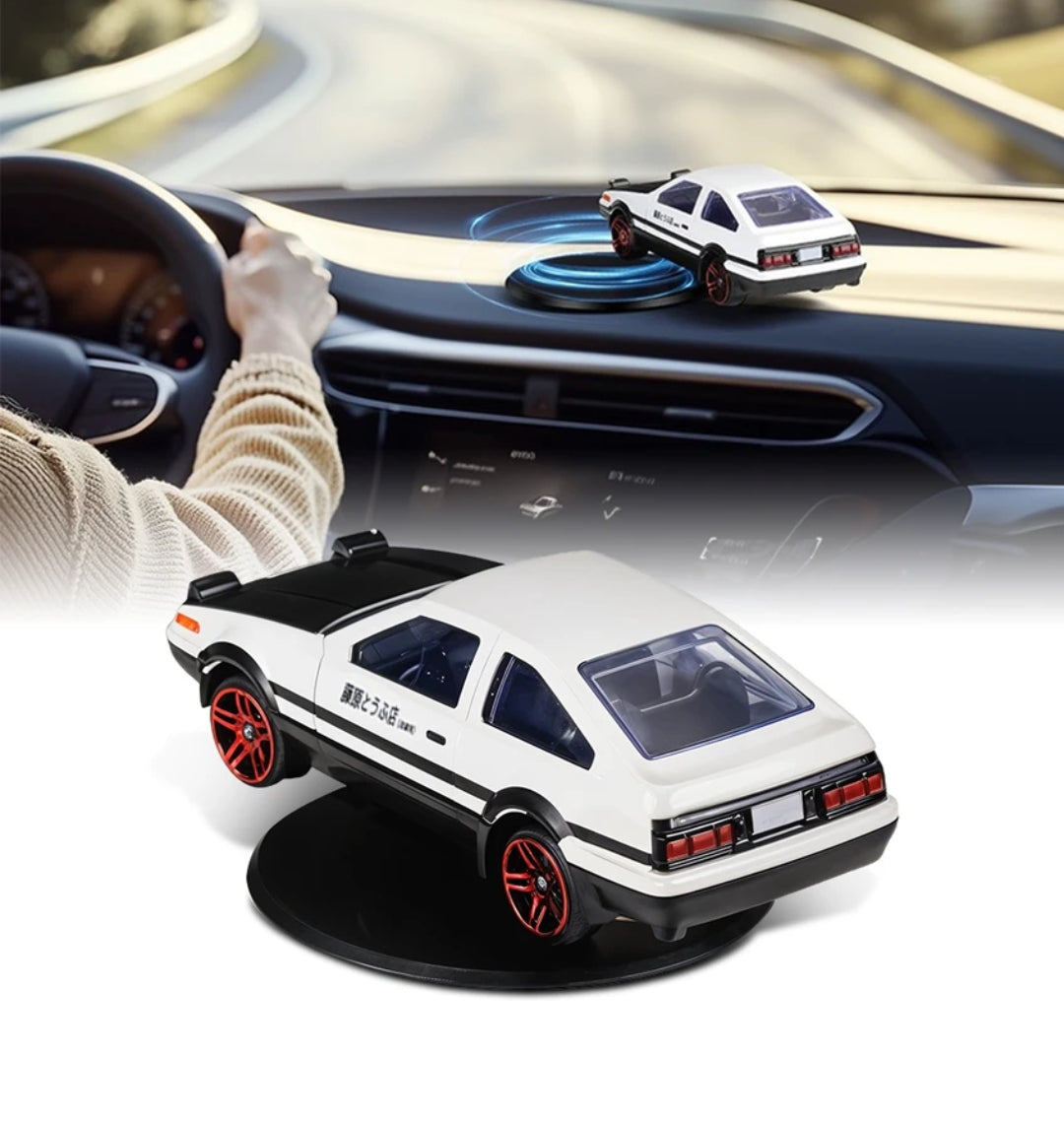 AE86 Miniature Drift Car Dashboard Ornament – 360° Spinning Fun Toy for Car Interior Decoration & Driving Entertainment