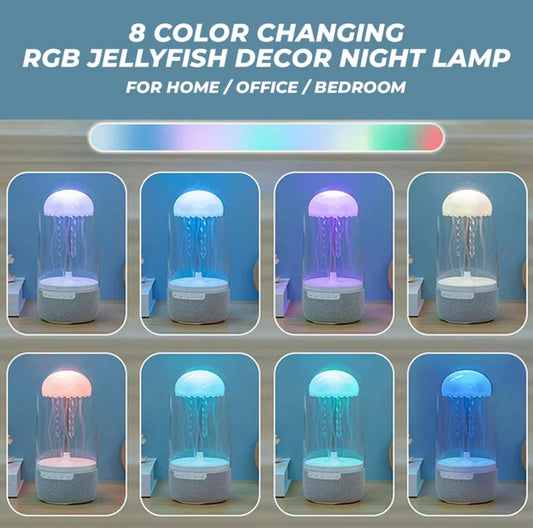LED Colour Changing Jellyfish Lamp Bluetooth Speaker With USB