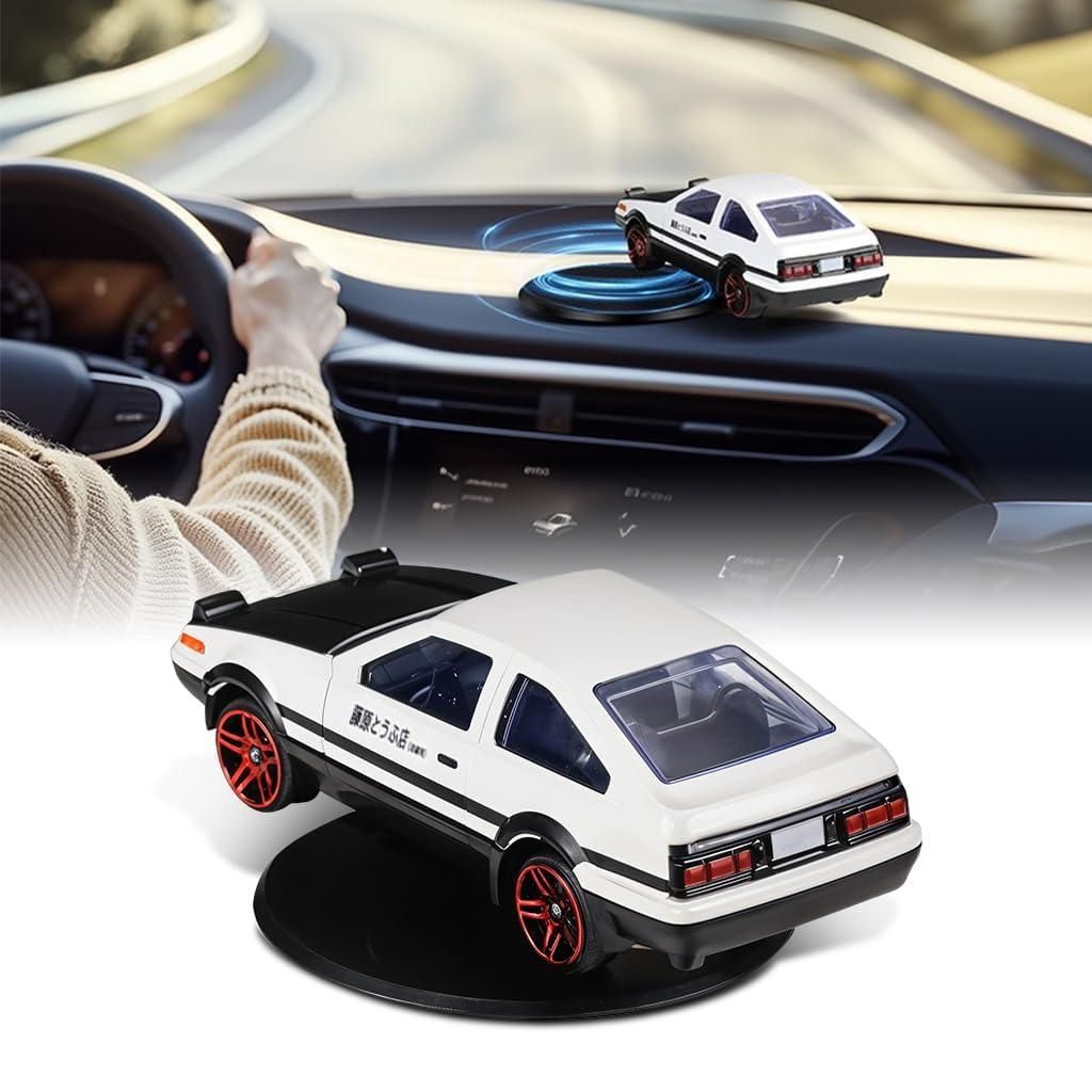AE86 Miniature Drift Car Dashboard Ornament – 360° Spinning Fun Toy for Car Interior Decoration & Driving Entertainment