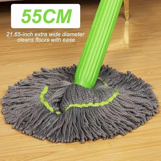 360° Self-Twisting Spin Mop with Super Absorbent Microfiber Head – 55CM Wide Cleaning Mop for Home & Office Floors