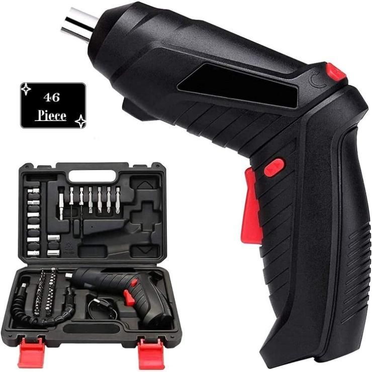 Metal Electric Screwdriver with 47 pcs Screwdriver Bit SetCordless Electric Screwdriver Set | 47 in 1 Electric Screwdriver | Battery Powered Screwdriver Kit | Electric Portable Drill Driver Mach