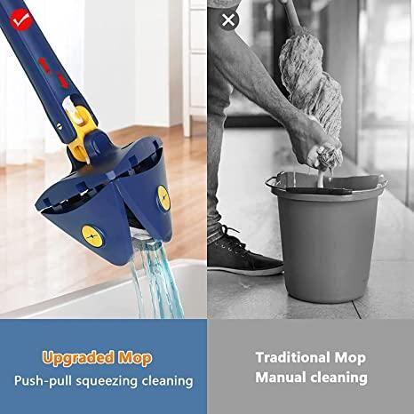 AquaGlide Pro 360° Rotating Self-Squeezing Mop - Hands-Free Wringing System for Effortless Cleaning