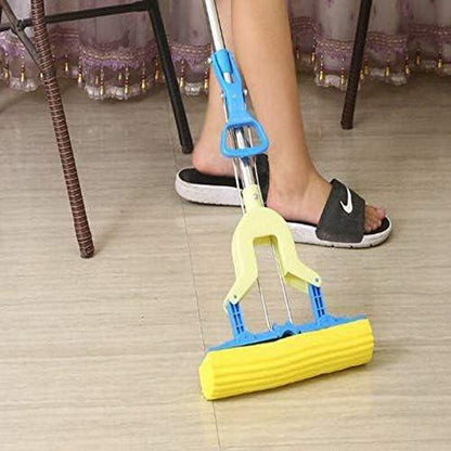 HomePro Flex Mop | Pull-Lift Squeeze System | Expandable Steel Rod | Super Absorbent Sponge Head | Multi-Surface Cleaner