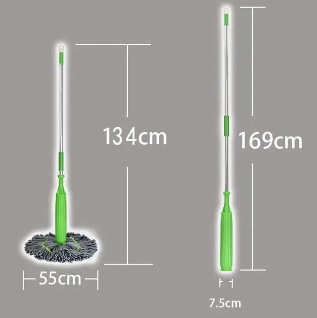 360° Self-Twisting Spin Mop with Super Absorbent Microfiber Head – 55CM Wide Cleaning Mop for Home & Office Floors