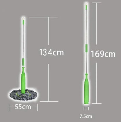 360° Self-Twisting Spin Mop with Super Absorbent Microfiber Head – 55CM Wide Cleaning Mop for Home & Office Floors