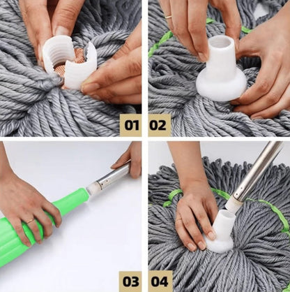 360° Self-Twisting Spin Mop with Super Absorbent Microfiber Head – 55CM Wide Cleaning Mop for Home & Office Floors