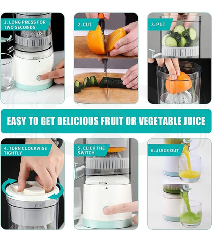 Portable Electric Citrus Juicer USB-C Rechargeable – 80 Times Juicing, Compact 9.2 inch Design