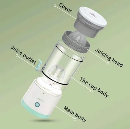 Portable Electric Citrus Juicer USB-C Rechargeable – 80 Times Juicing, Compact 9.2 inch Design