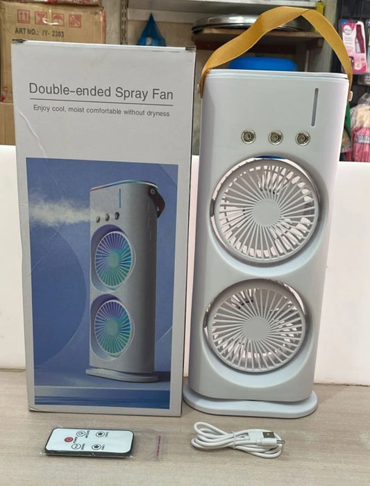 Double Ended Fan, Desk Fan for Office and Home, 360° Rotation, Remote Control System, Mist Fan With Lights USB Air Fan