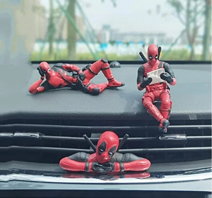 Deadpool Action 3 Figures Set Most Loved Comic Super Hero Car and Home Interior Decorative Showpiece