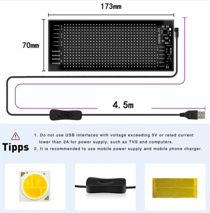 LED Car Display Screen With App & Remote | RGB Scrolling Text Sign Board Car fancy Lights (Multicolour)
