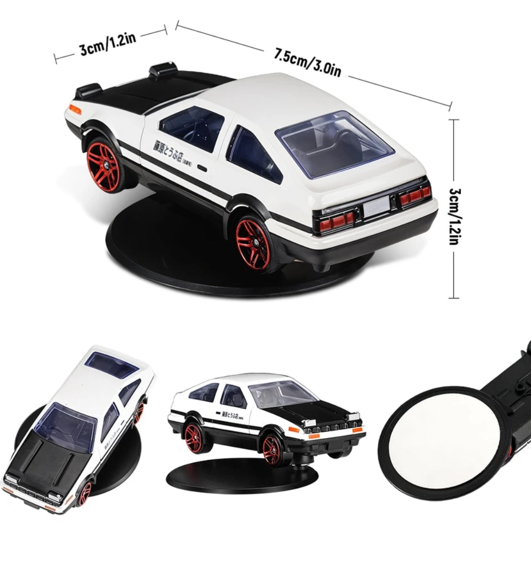 AE86 Miniature Drift Car Dashboard Ornament – 360° Spinning Fun Toy for Car Interior Decoration & Driving Entertainment