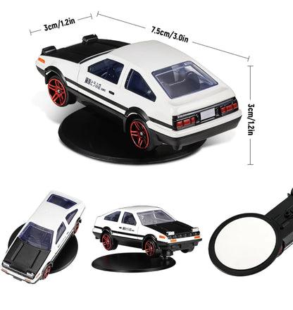AE86 Miniature Drift Car Dashboard Ornament – 360° Spinning Fun Toy for Car Interior Decoration & Driving Entertainment