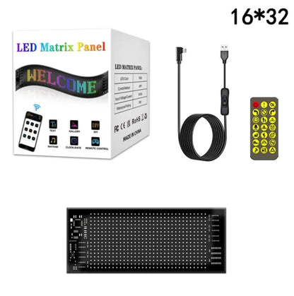 LED Car Display Screen With App & Remote | RGB Scrolling Text Sign Board Car fancy Lights (Multicolour)