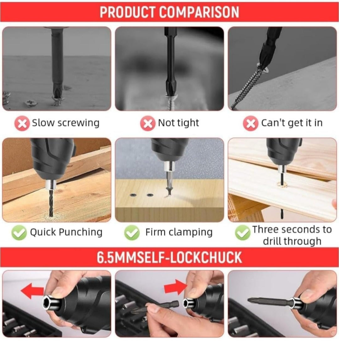 Cordless Electric Screwdriver Set | 47 in 1 Electric Screwdriver | Battery Powered Screwdriver Kit | Electric Portable Drill Driver Mach