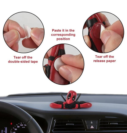 Deadpool Action 3 Figures Set Most Loved Comic Super Hero Car and Home Interior Decorative Showpiece