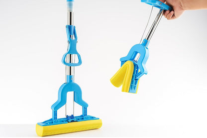 HomePro Flex Mop | Pull-Lift Squeeze System | Expandable Steel Rod | Super Absorbent Sponge Head | Multi-Surface Cleaner