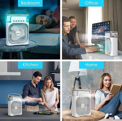 Air Cooler Fan with Mist Function – Instant Cooling for Home & Office - USB Rechargeable