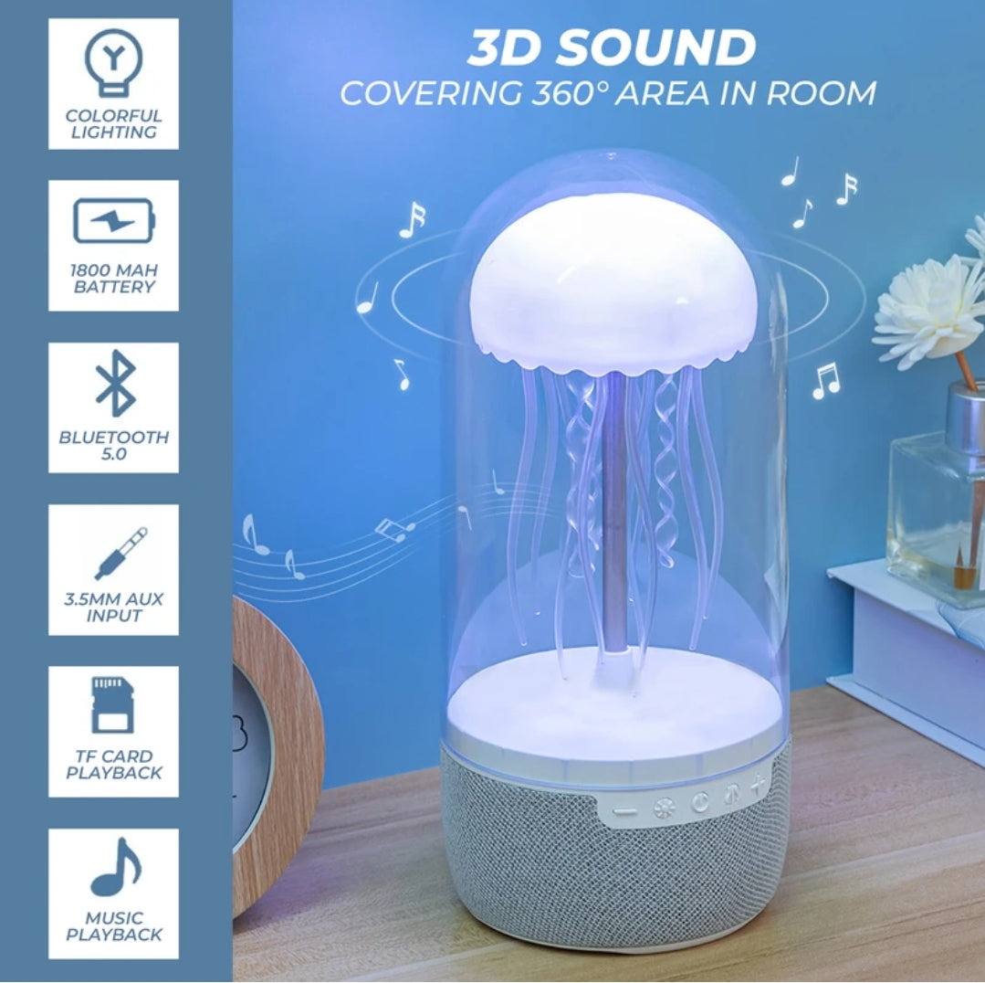 LED Colour Changing Jellyfish Lamp Bluetooth Speaker With USB