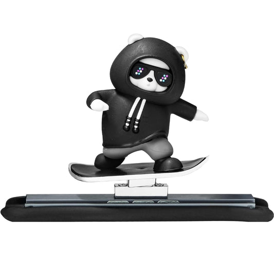 Car Interior Accessories Dashboard Decorations, Cute Sliding Skateboard Panda Decorative Showpiece