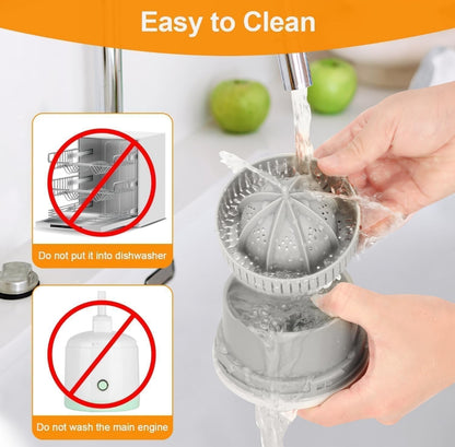 Portable Electric Citrus Juicer USB-C Rechargeable – 80 Times Juicing, Compact 9.2 inch Design