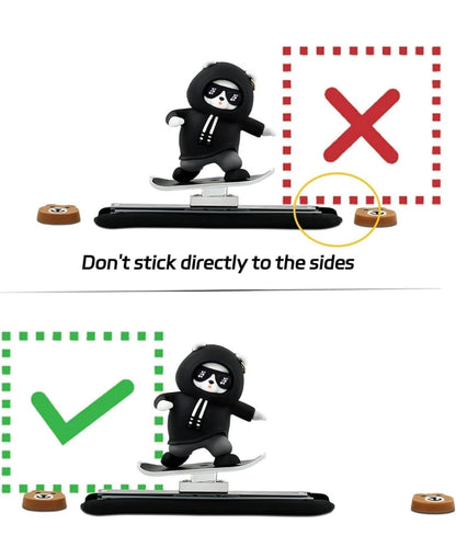 Car Interior Accessories Dashboard Decorations, Cute Sliding Skateboard Panda Decorative Showpiece