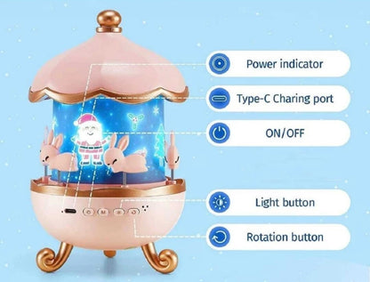 Night Light, Rabbit Starry Sky Projector, Galaxy Projector, 360° Rotation, LED Night Light, USB, Baby 6 Film, 5 Colours, For Girls, Children's Room, Star-Pack of 1(Colour and Design Vary)