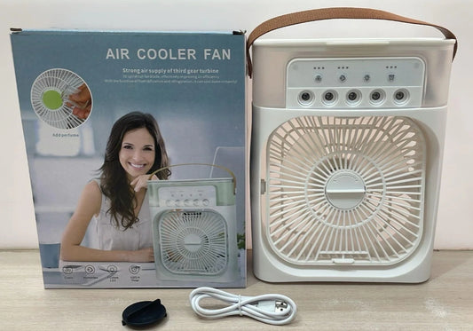 Air Cooler Fan with Mist Function – Instant Cooling for Home & Office - USB Rechargeable