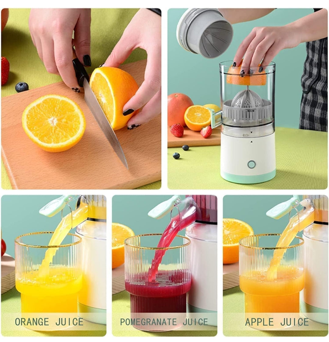 Portable Electric Citrus Juicer USB-C Rechargeable – 80 Times Juicing, Compact 9.2 inch Design