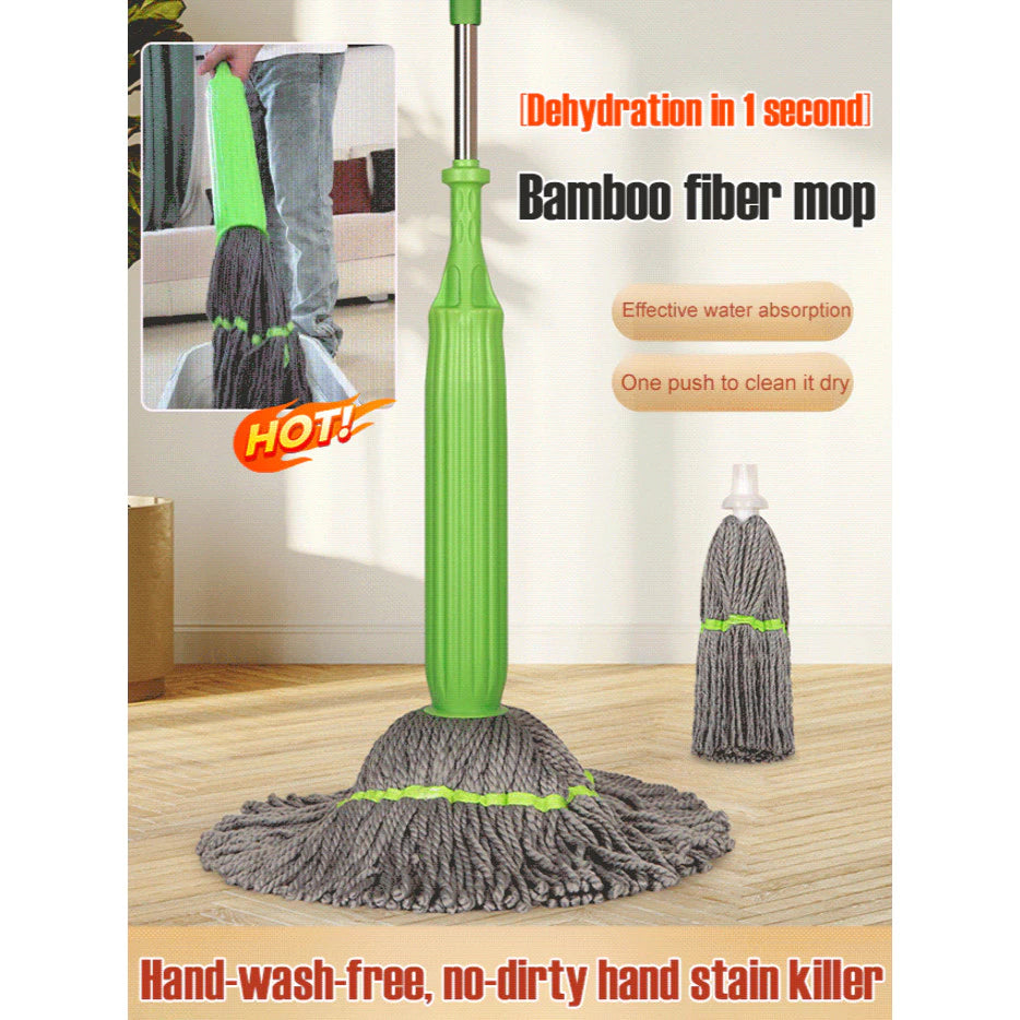 360° Self-Twisting Spin Mop with Super Absorbent Microfiber Head – 55CM Wide Cleaning Mop for Home & Office Floors